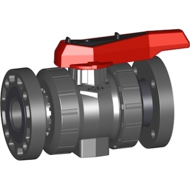 546型球閥，PVC-U 帶底部固定螺帽 日標PVC-U手動球閥